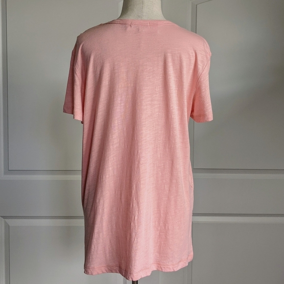 PJ Salvage Tee Sleep Dogs Love Wine Print Lounge Short Sleeve Blush Pink L NWT - Picture 5 of 10